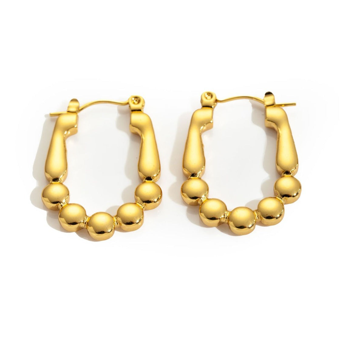 Wholesale Steel Geometric Glossy Retro Versatile Stainless Steel Earrings